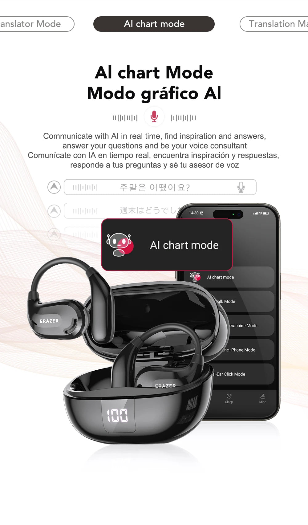 ERAZER XT66PRO: Transform Your Audio World – Real-Time Language Translation, ASMR Sound, 90-Hour Power, and Intelligent Innovation